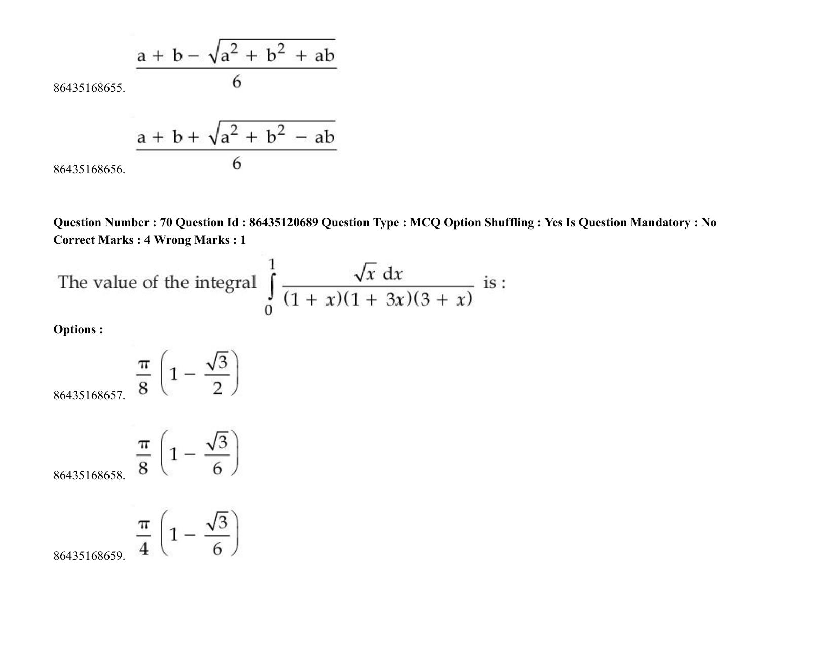 JEE Mains 2021: BTech (Shift 2) 27-08-2021 Question Paper - Page 55