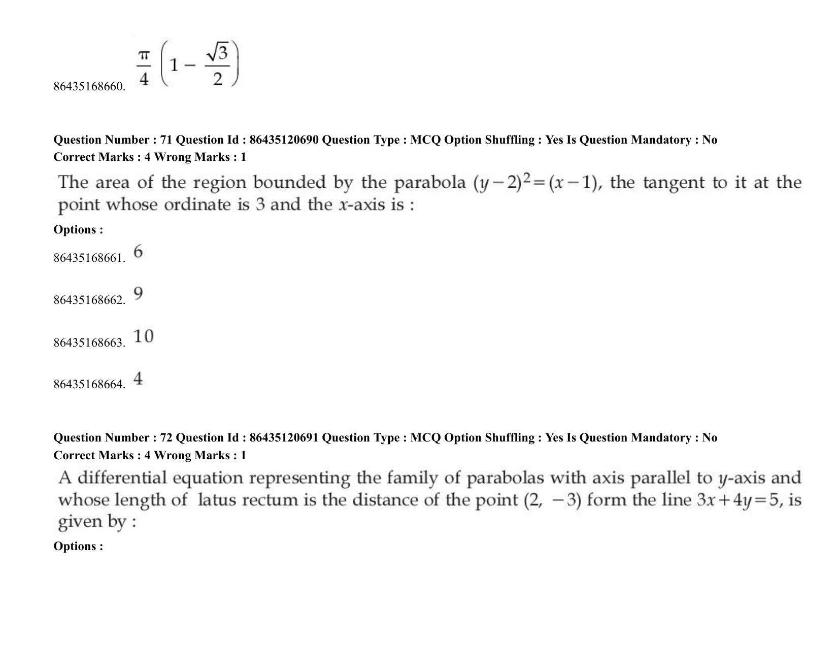 JEE Mains 2021: BTech (Shift 2) 27-08-2021 Question Paper - Page 56