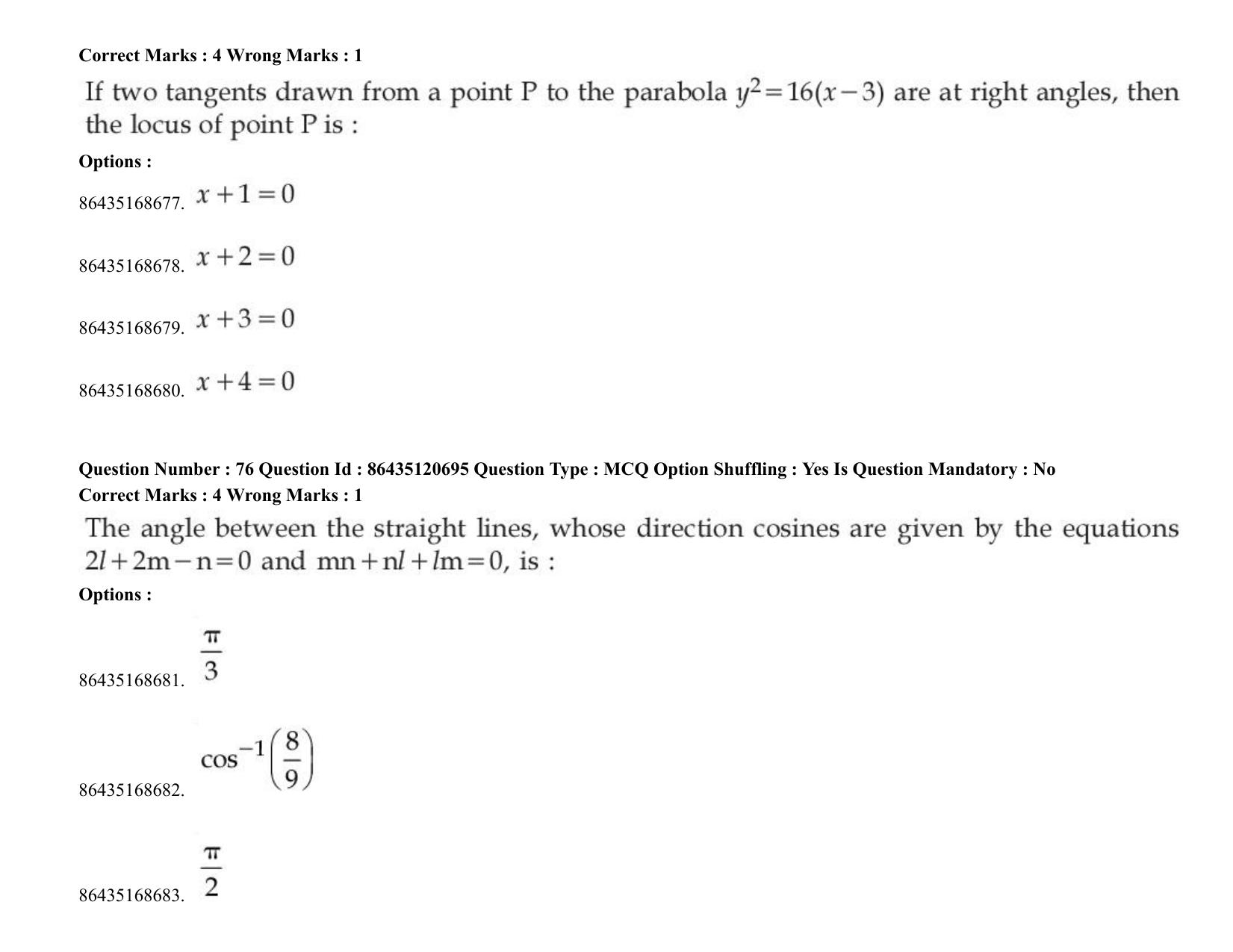 JEE Mains 2021: BTech (Shift 2) 27-08-2021 Question Paper - Page 59
