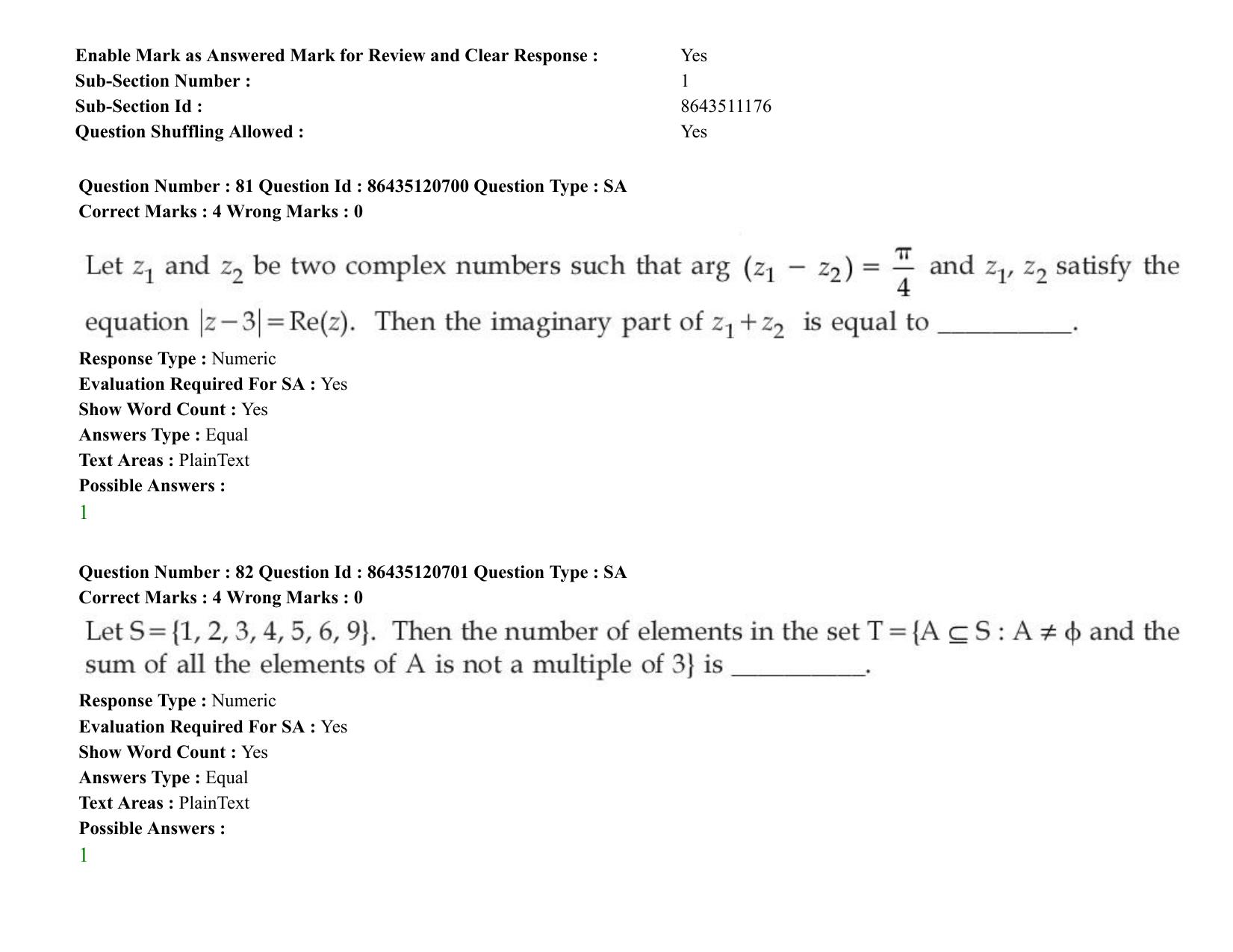JEE Mains 2021: BTech (Shift 2) 27-08-2021 Question Paper - Page 63