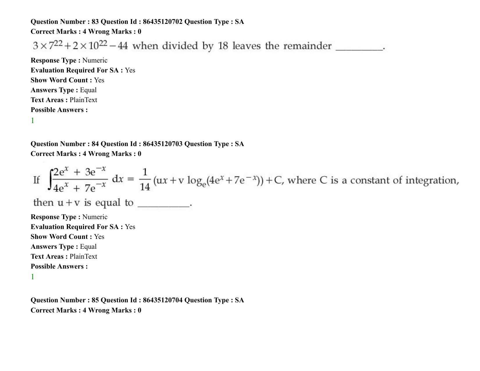 JEE Mains 2021: BTech (Shift 2) 27-08-2021 Question Paper - Page 64