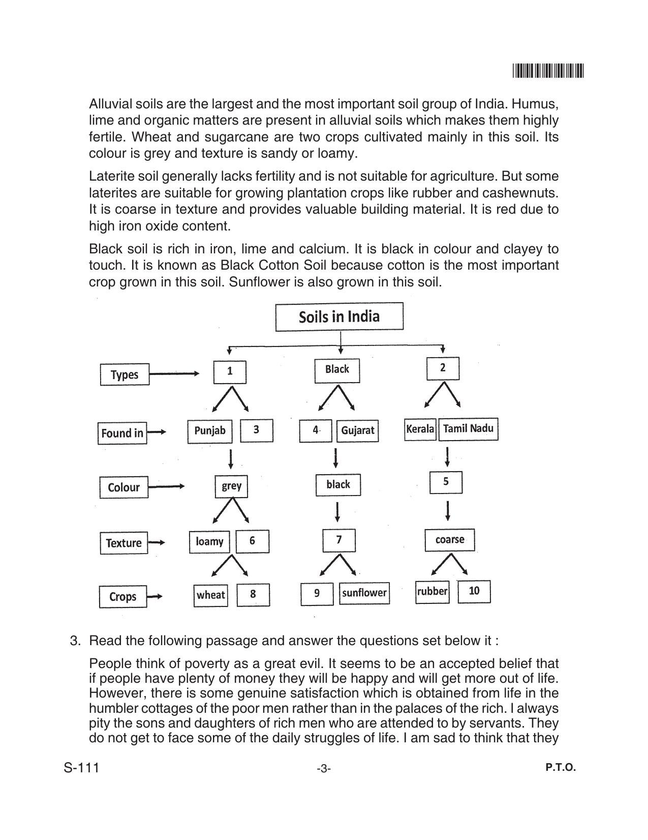 Goa Board Class 10 English F.L. 111 Fl (June 2018) Question Paper - Page 3