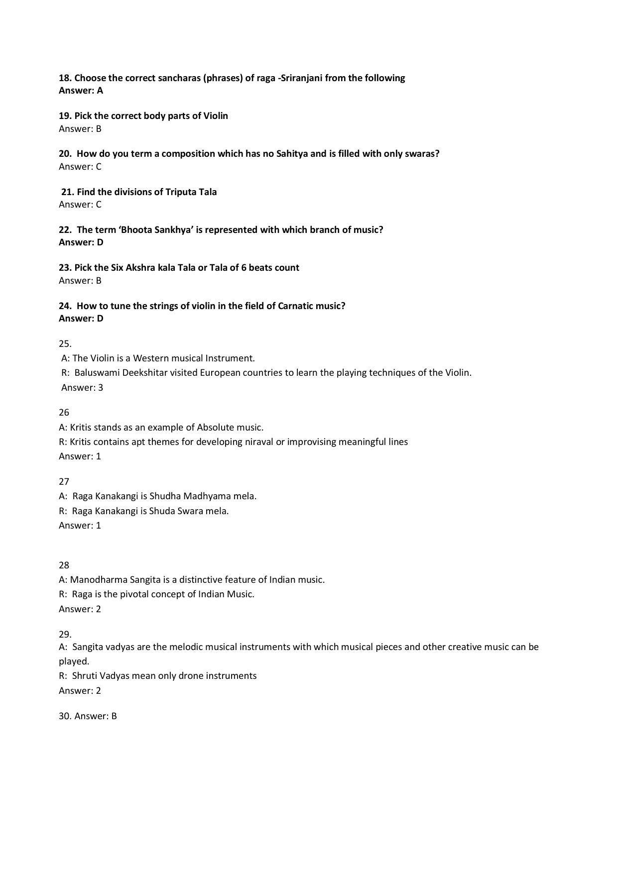 CBSE Class 10 Carnatic Music Melodic Instrument Marking Scheme and Solutions 2021-22 - Page 2