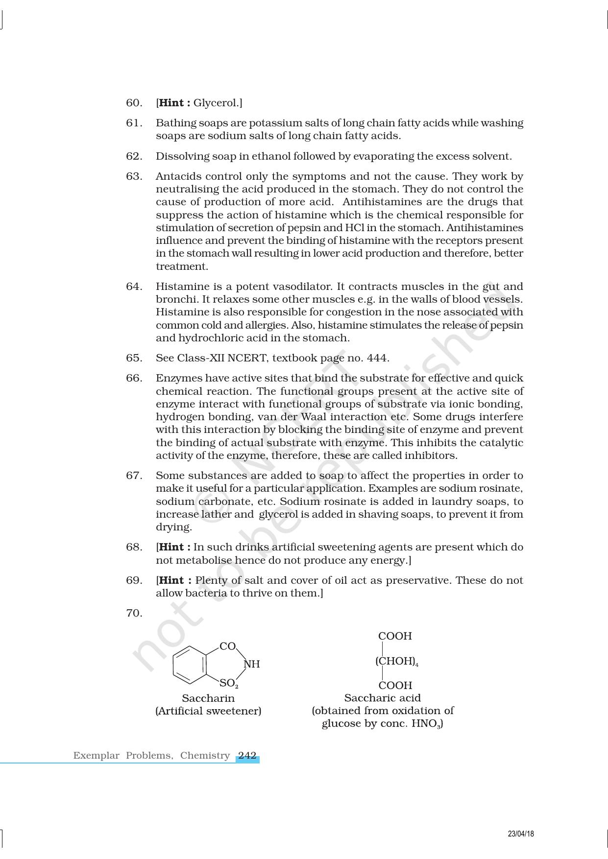 NCERT Exemplar Class 12: Chemistry - Chemistry In Everyday Life - Page 15