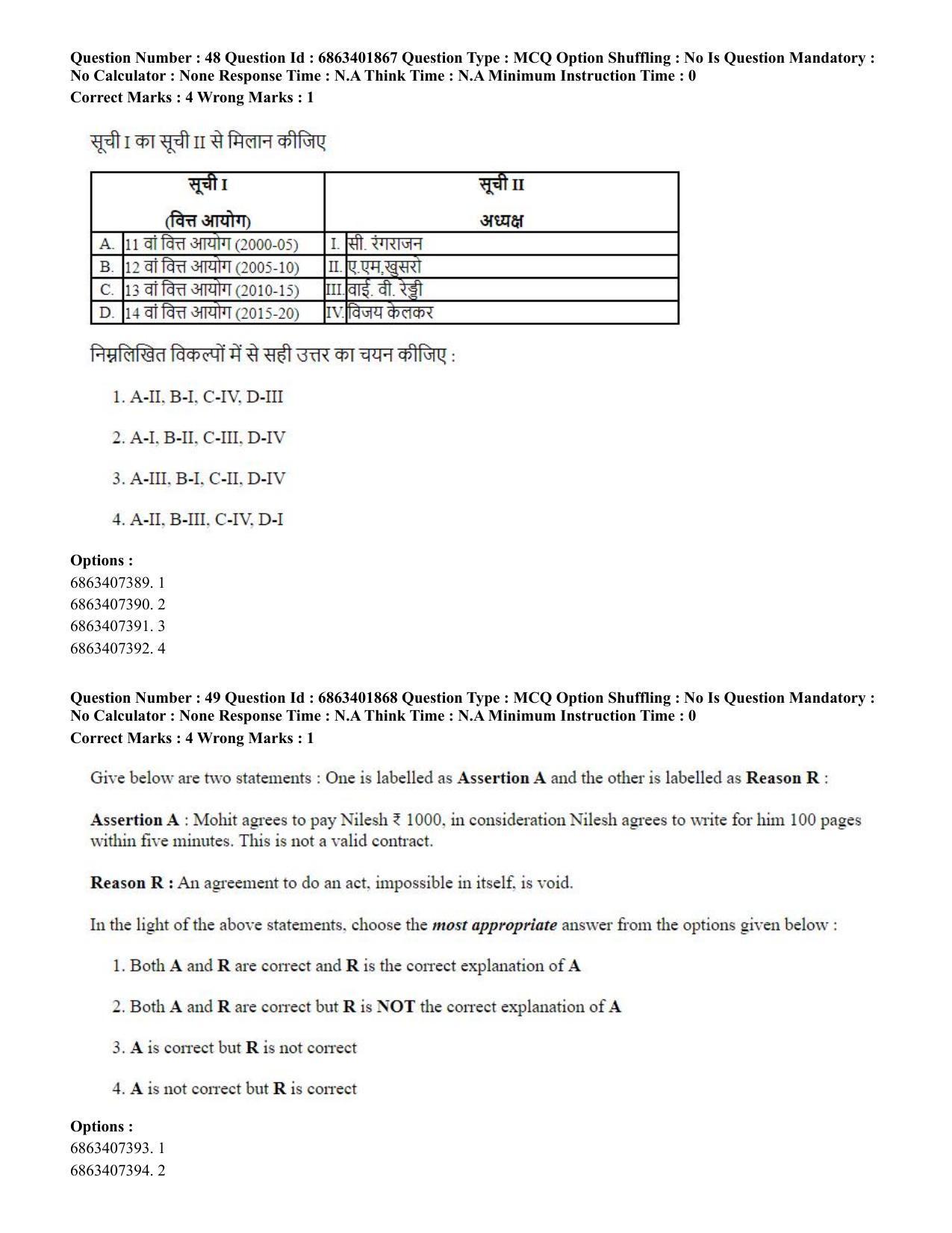 CUET PG 2023: COQP08 – Commerce (Hindi) - Shift 2 (5-06-2023) Question Paper - Page 52