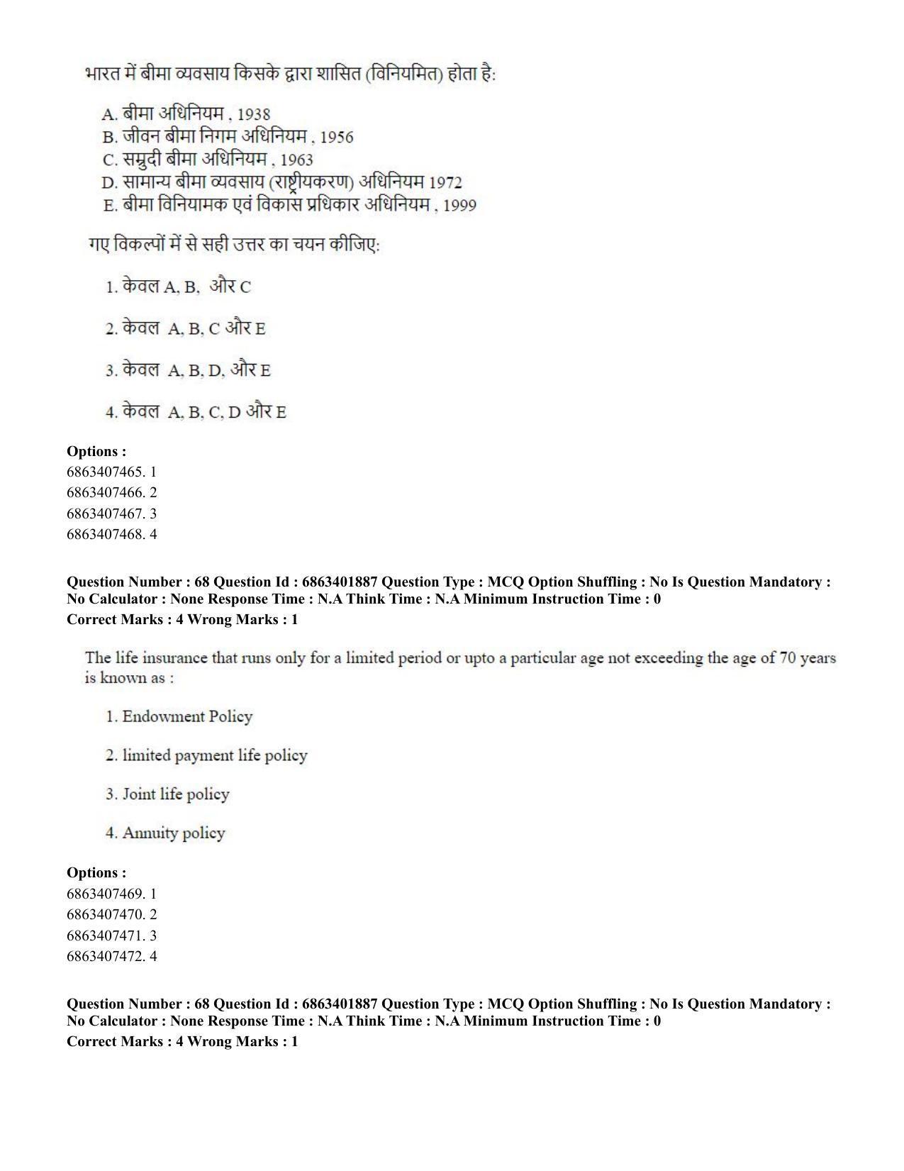 CUET PG 2023: COQP08 – Commerce (Hindi) - Shift 2 (5-06-2023) Question Paper - Page 71