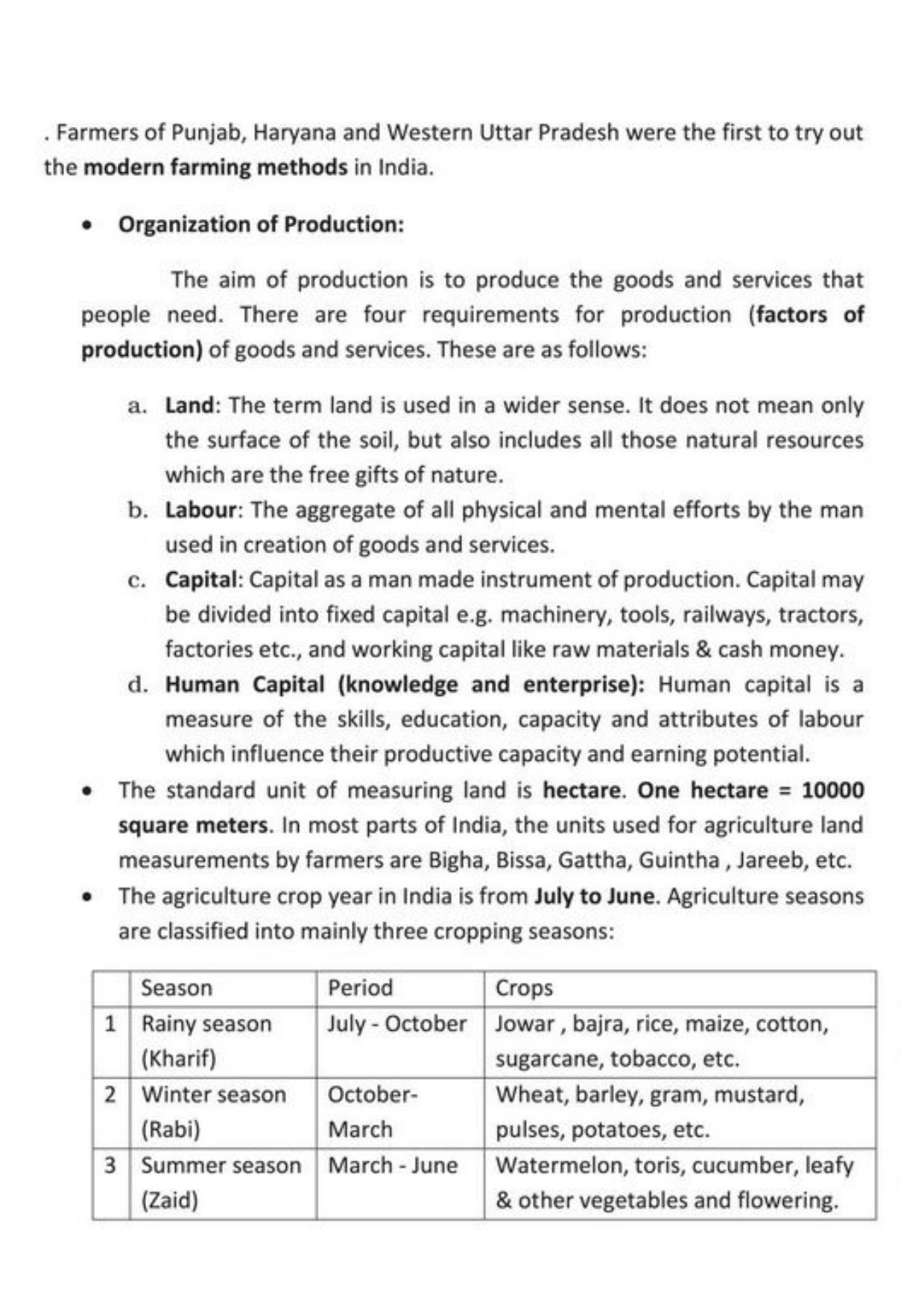 Class 9 Notes, Question & Practice Paper - Economics (Topic 1 : The Story of Village Palampur) - Page 3
