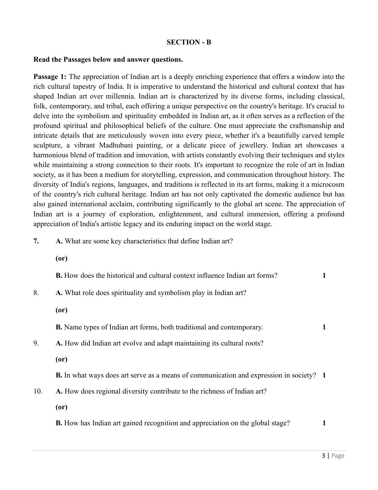 NIOS Class 12 Painting (Old) Sample Paper - Page 3