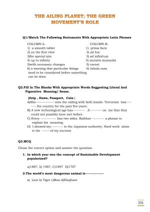 CBSE Worksheets for Class 11 English The Ailing Planet questions answers