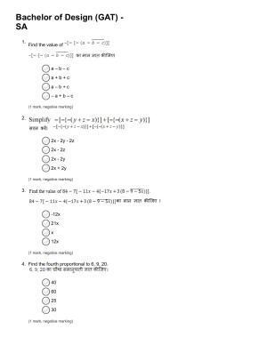 NIFT Bachelor of Design (GAT) 2022 Sample Paper