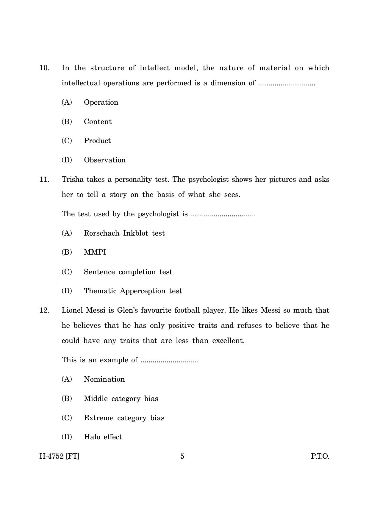 Goa Board Class 12 Psychology (November 2022) Question Paper - Page 5