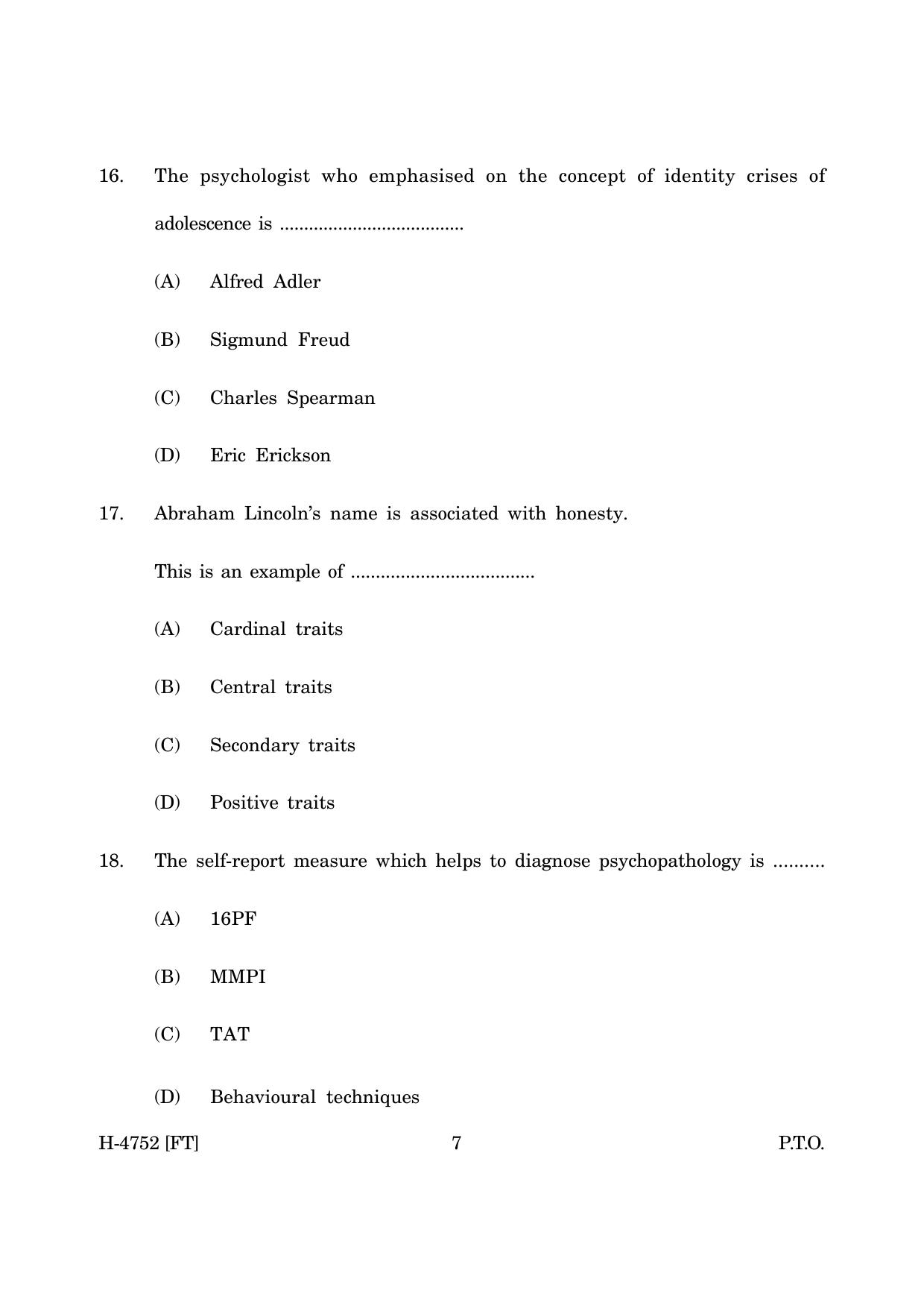 Goa Board Class 12 Psychology (November 2022) Question Paper - Page 7