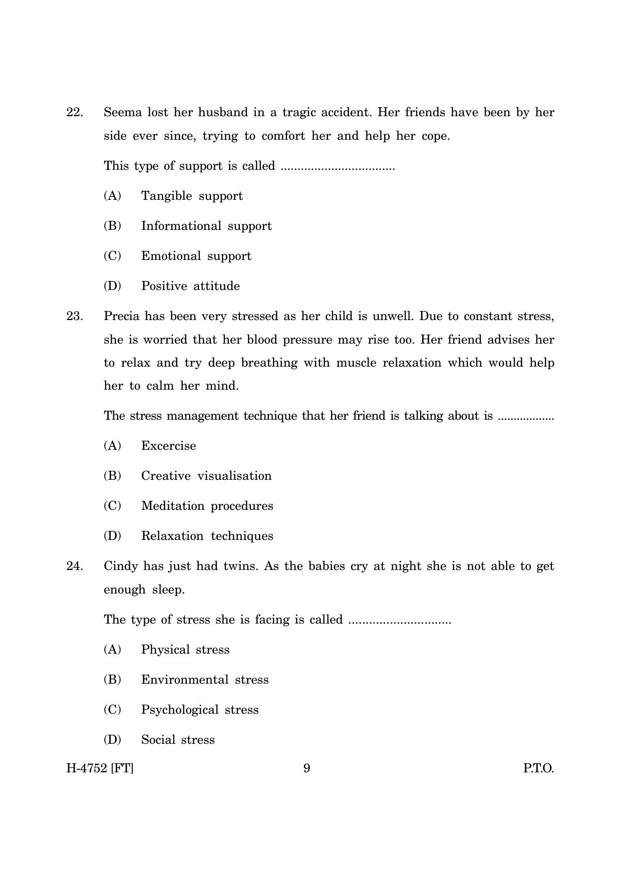 Goa Board Class 12 Psychology (November 2022) Question Paper - Page 9