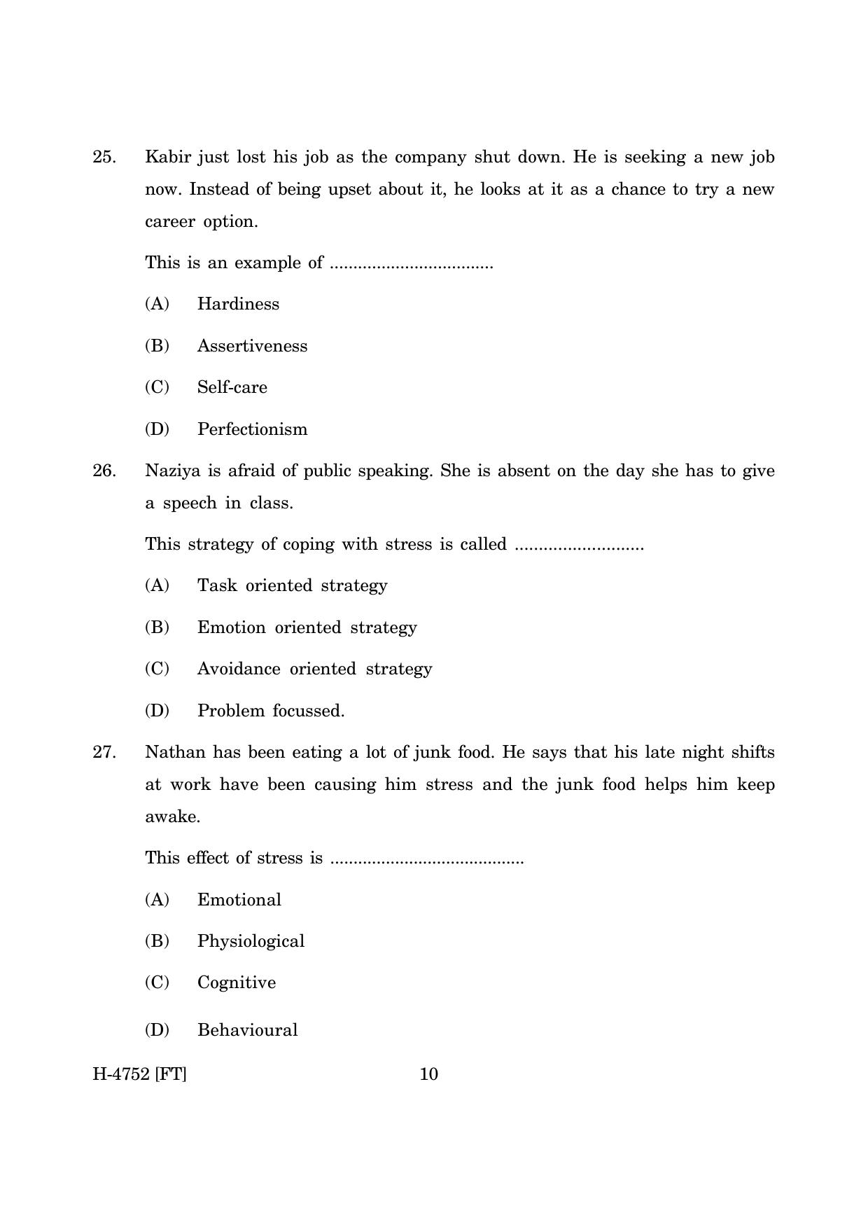 Goa Board Class 12 Psychology (November 2022) Question Paper - Page 10