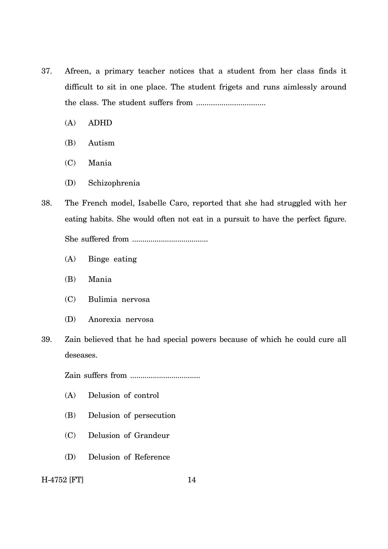 Goa Board Class 12 Psychology (November 2022) Question Paper - Page 14