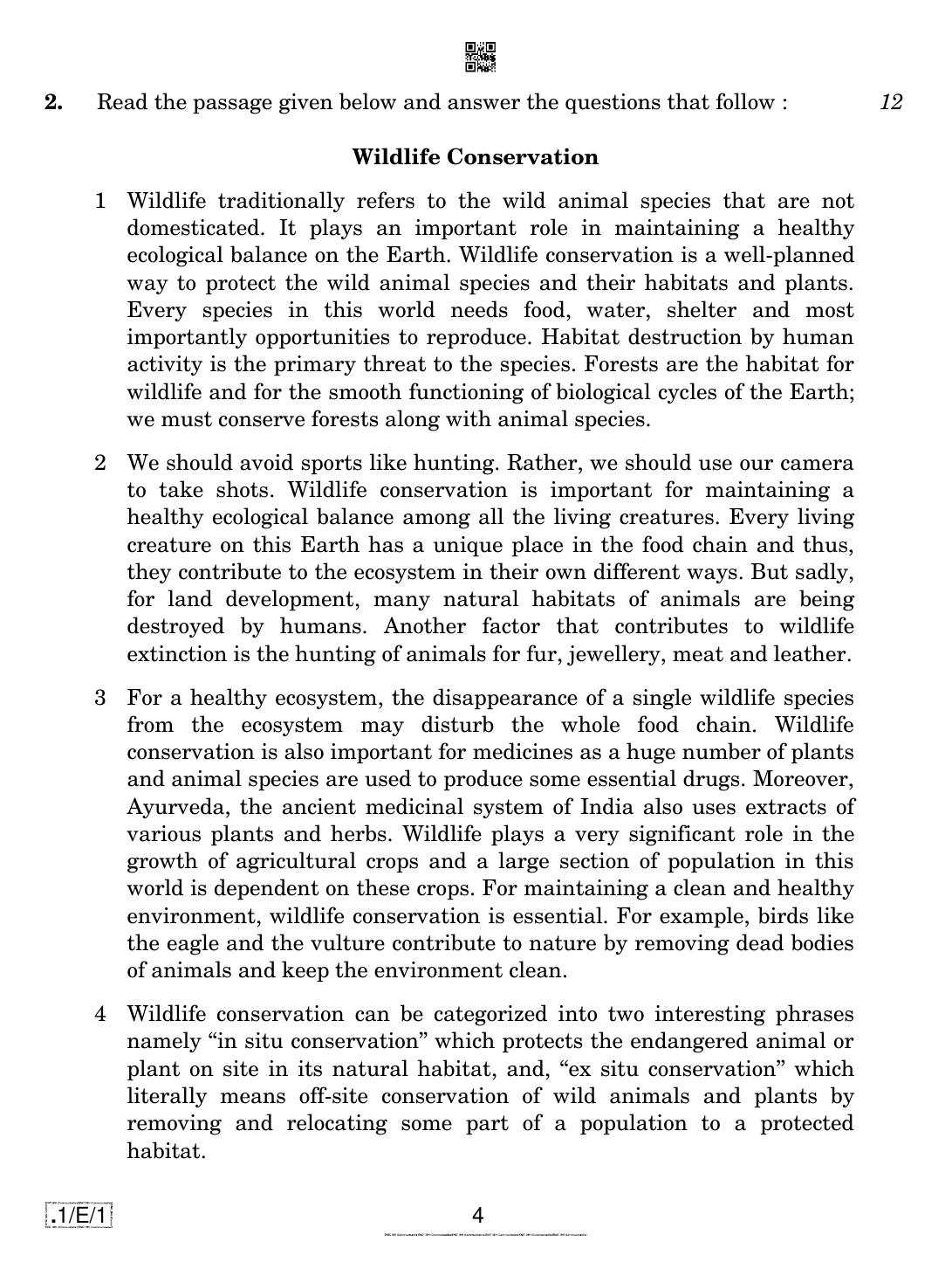 CBSE Class 10 1-C-1 English Communicative 2020 Compartment Question Paper - Page 4
