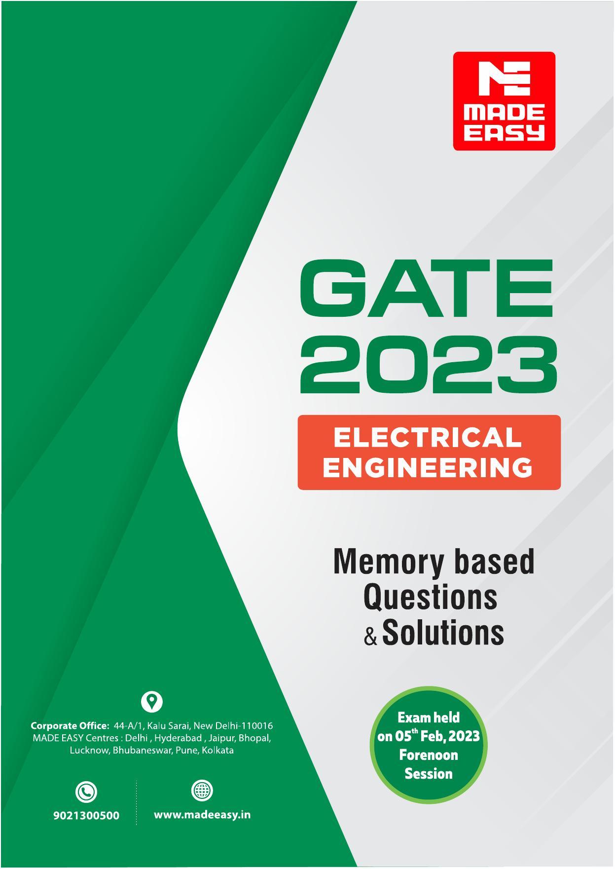 GATE 2023 Electrical Engineering (EE) Question Paper (Made Easy) - Page 1