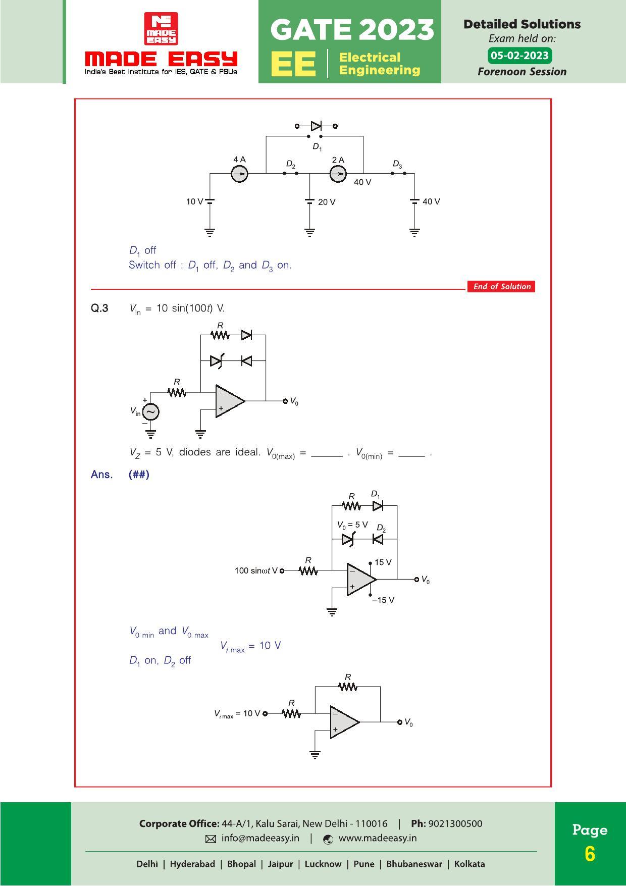 GATE 2023 Electrical Engineering (EE) Question Paper (Made Easy) - Page 8