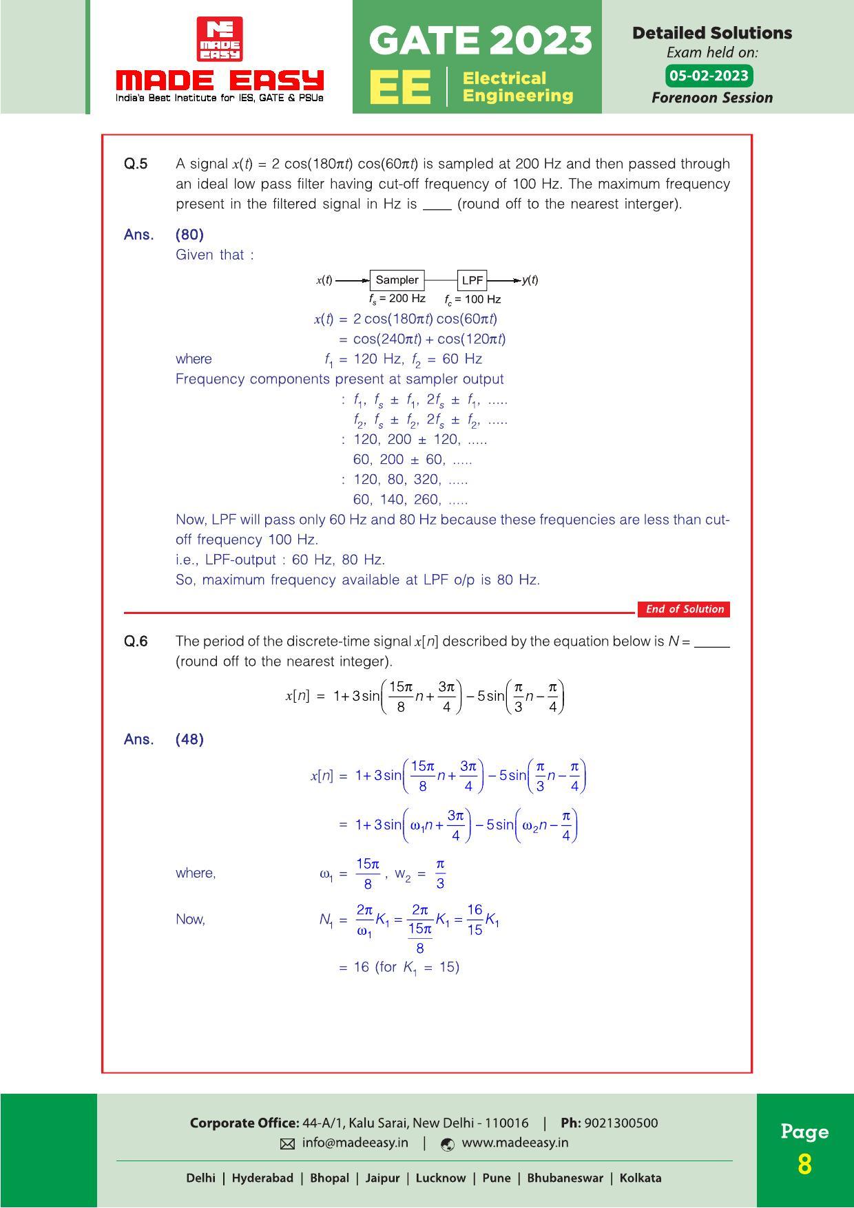 GATE 2023 Electrical Engineering (EE) Question Paper (Made Easy) - Page 11