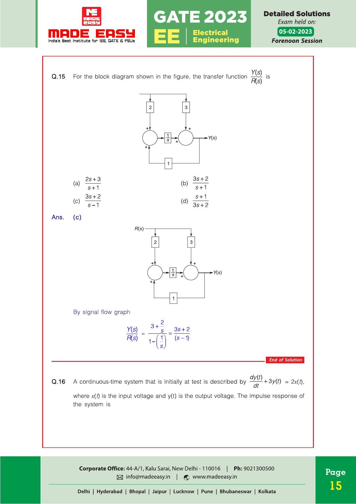 GATE 2023 Electrical Engineering (EE) Question Paper (Made Easy) - Page 20
