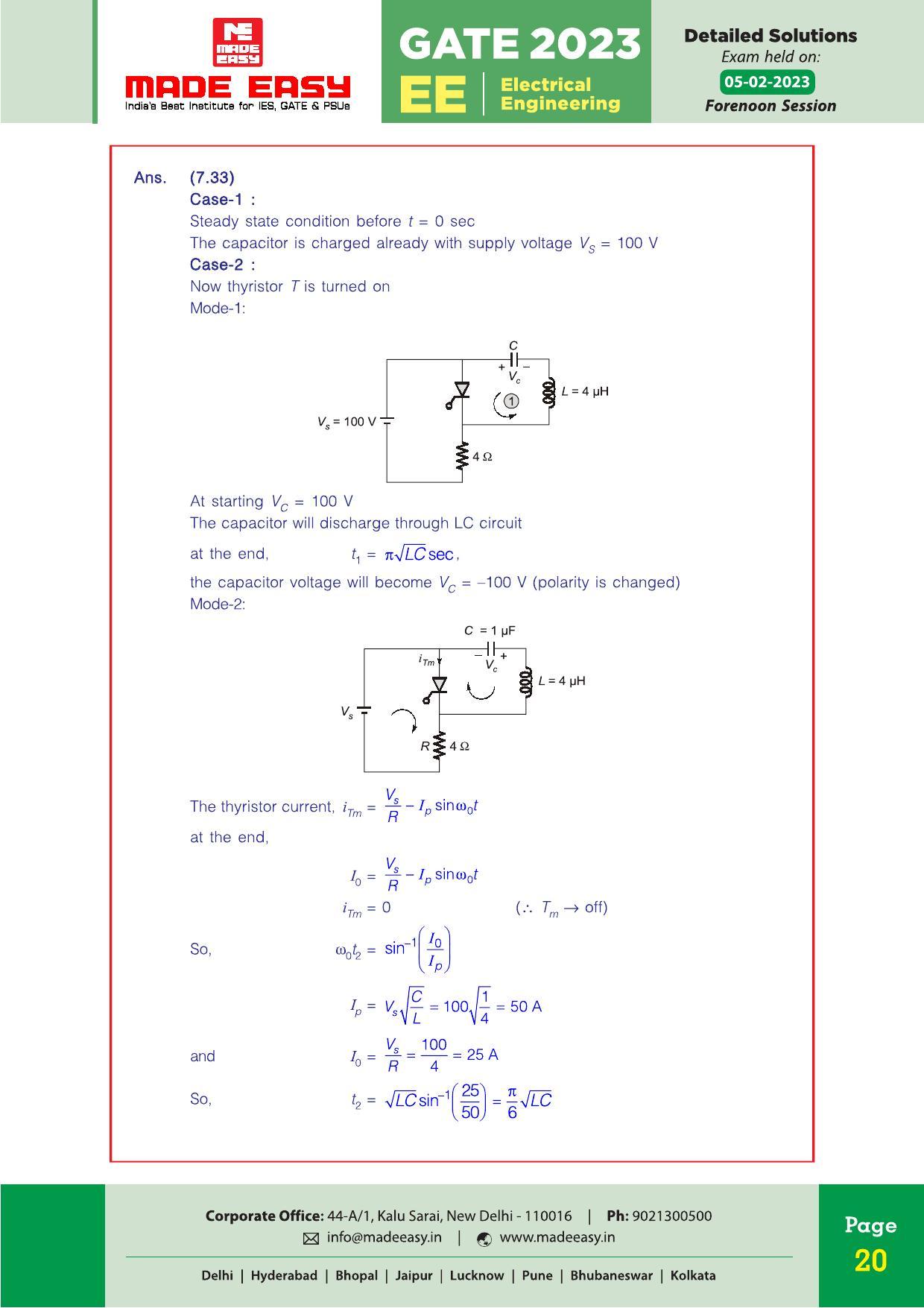 GATE 2023 Electrical Engineering (EE) Question Paper (Made Easy) - Page 25