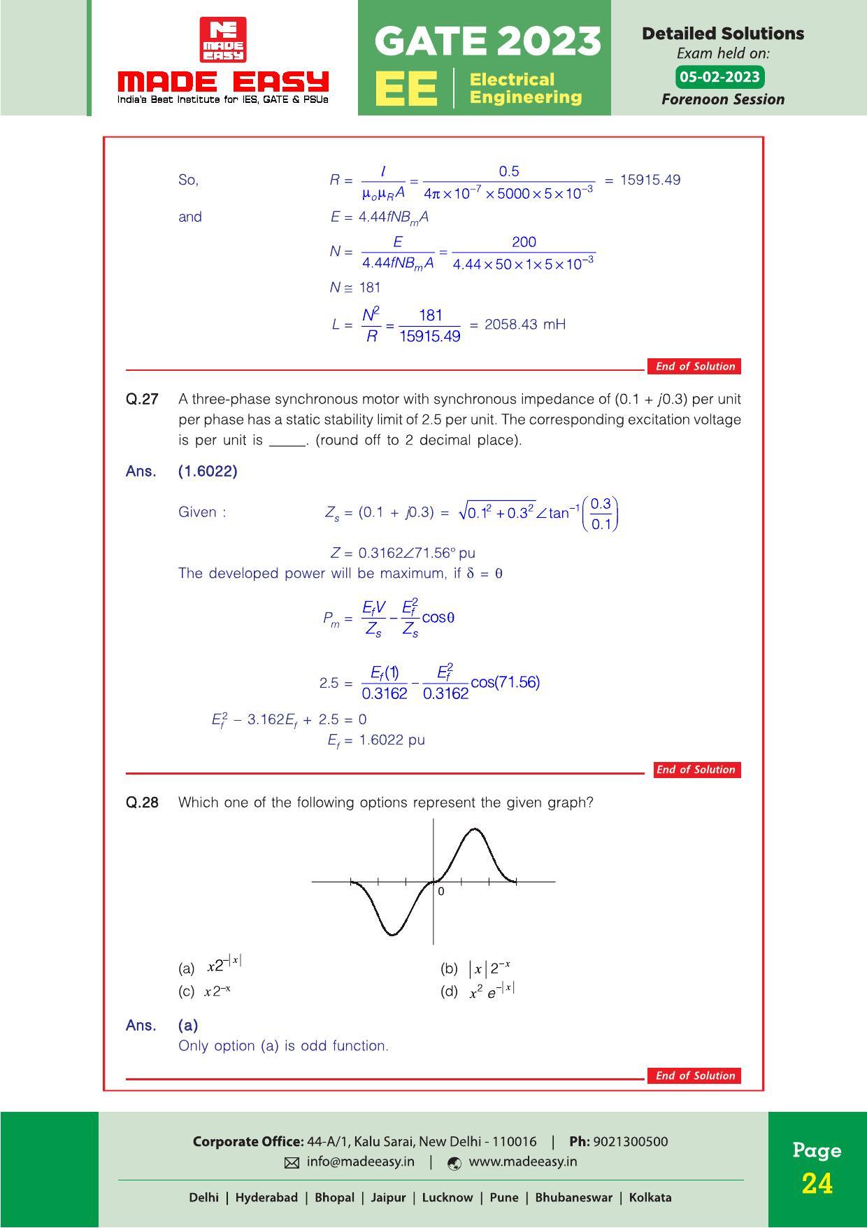 GATE 2023 Electrical Engineering (EE) Question Paper (Made Easy) - Page 30