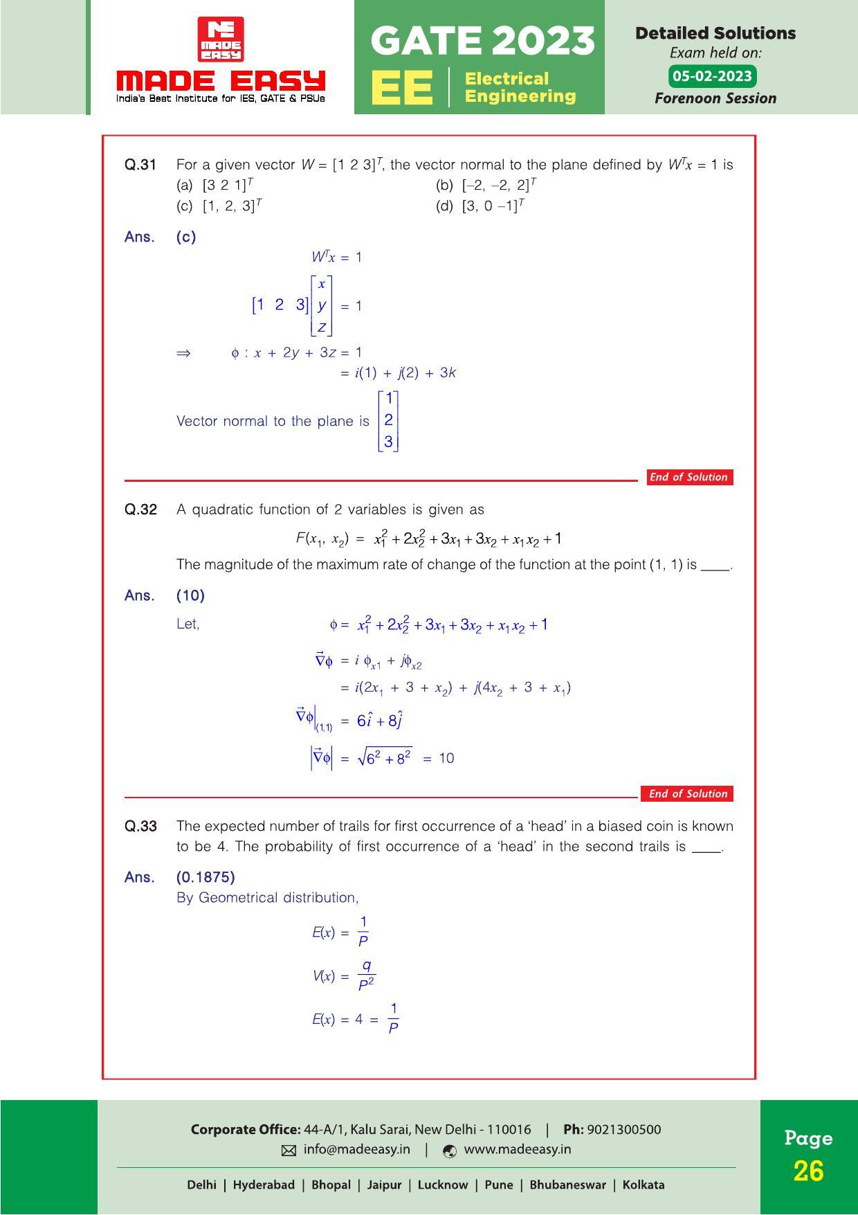 GATE 2023 Electrical Engineering (EE) Question Paper (Made Easy) - Page 33