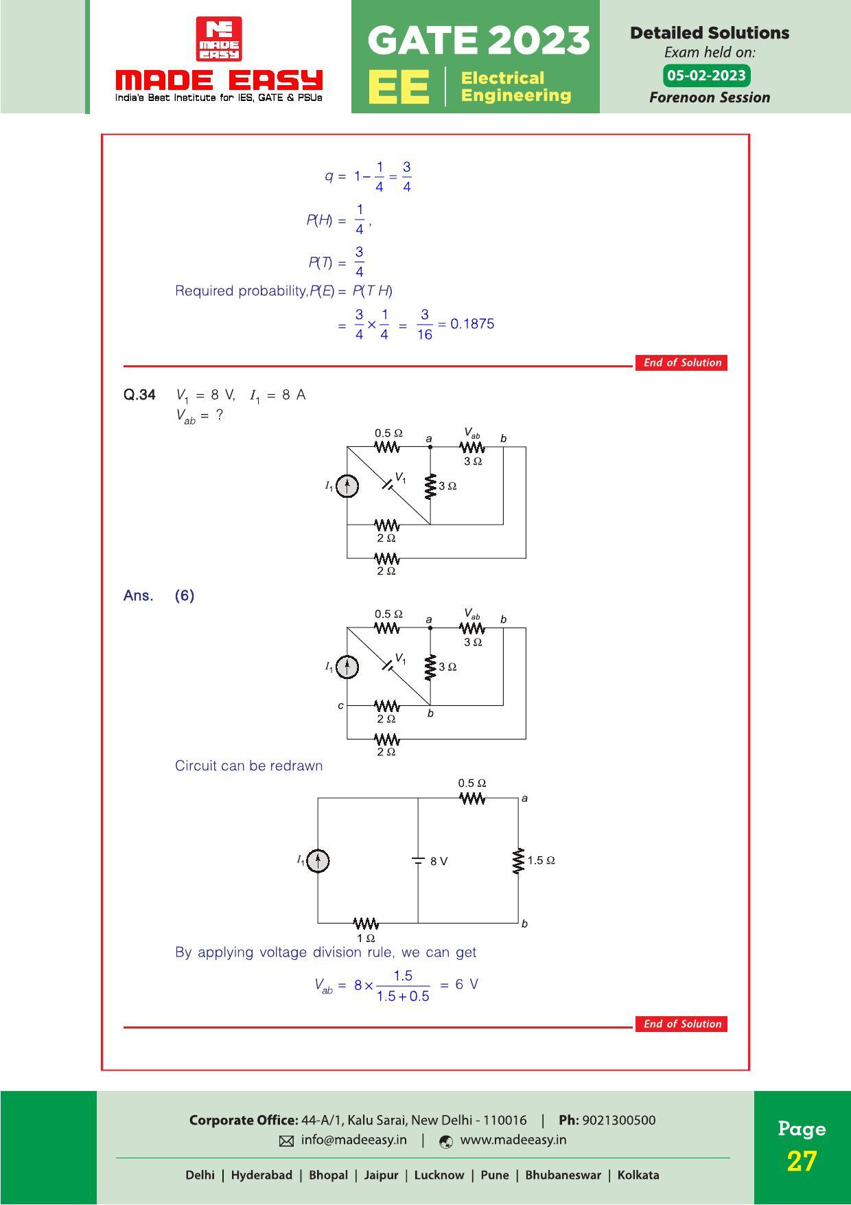 GATE 2023 Electrical Engineering (EE) Question Paper (Made Easy) - Page 34