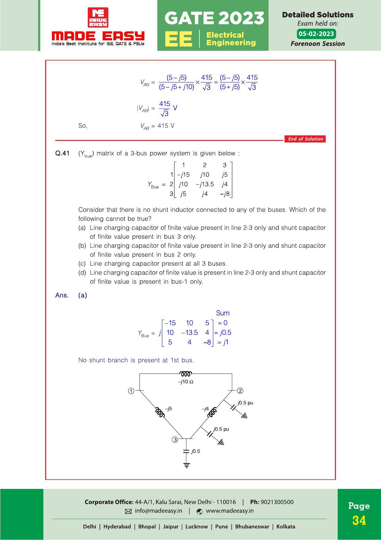 GATE 2023 Electrical Engineering (EE) Question Paper (Made Easy) - Page 42