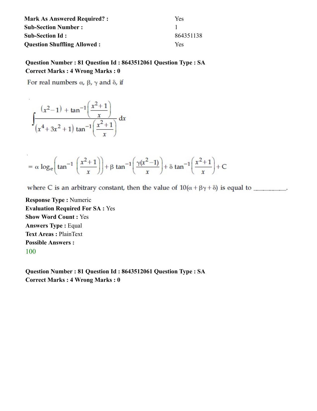 JEE Mains 2021: BTech ETE (Shift 2) 16-03-2021 Question Paper - Page 80