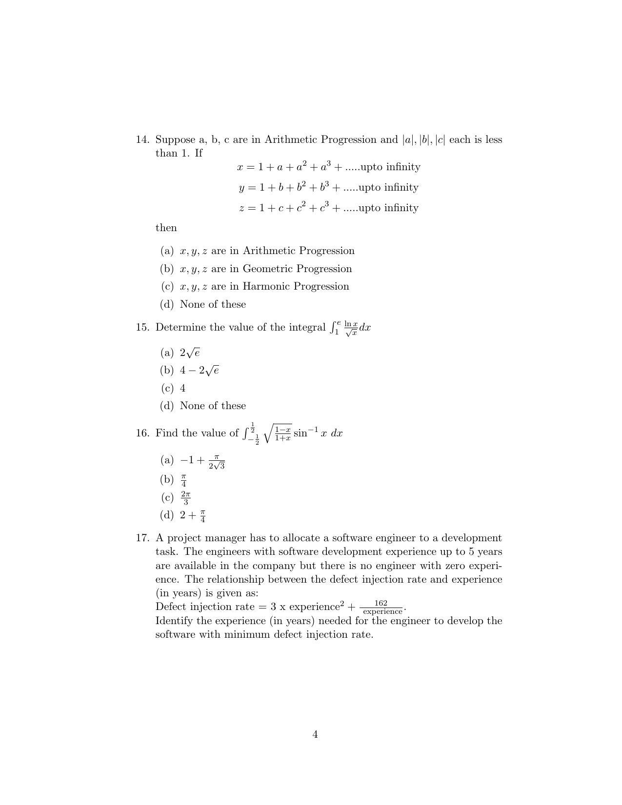 ISI Admission Test M.S.(QMS) QMA 2020 Sample Paper - Page 4