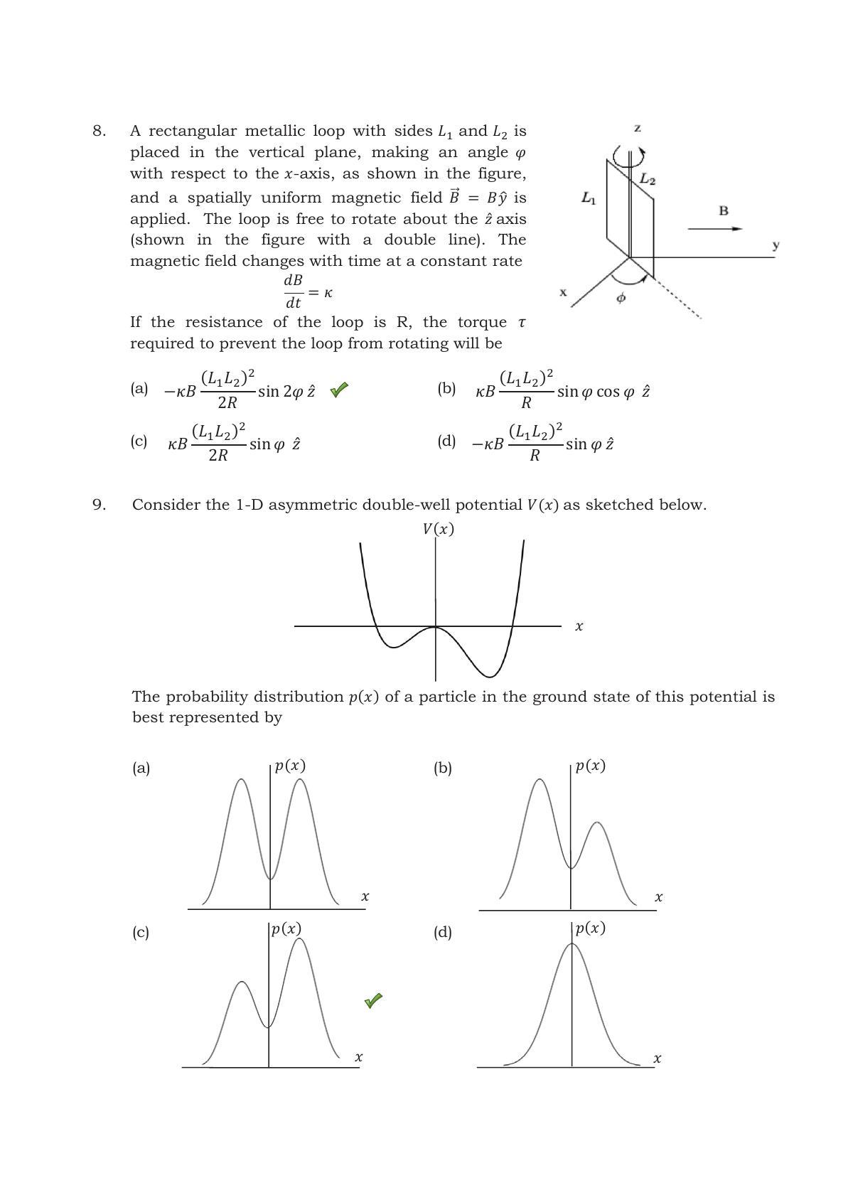 TIFR GS 2017 Physics X Question Paper - Page 7