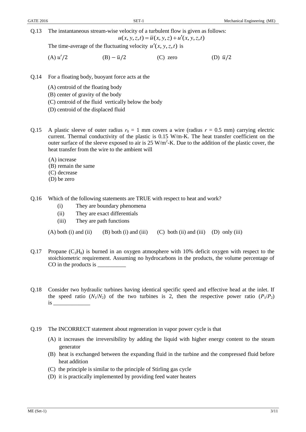 GATE 2016 Mechanical Engineering (ME) Question Paper with Answer Key - Page 5