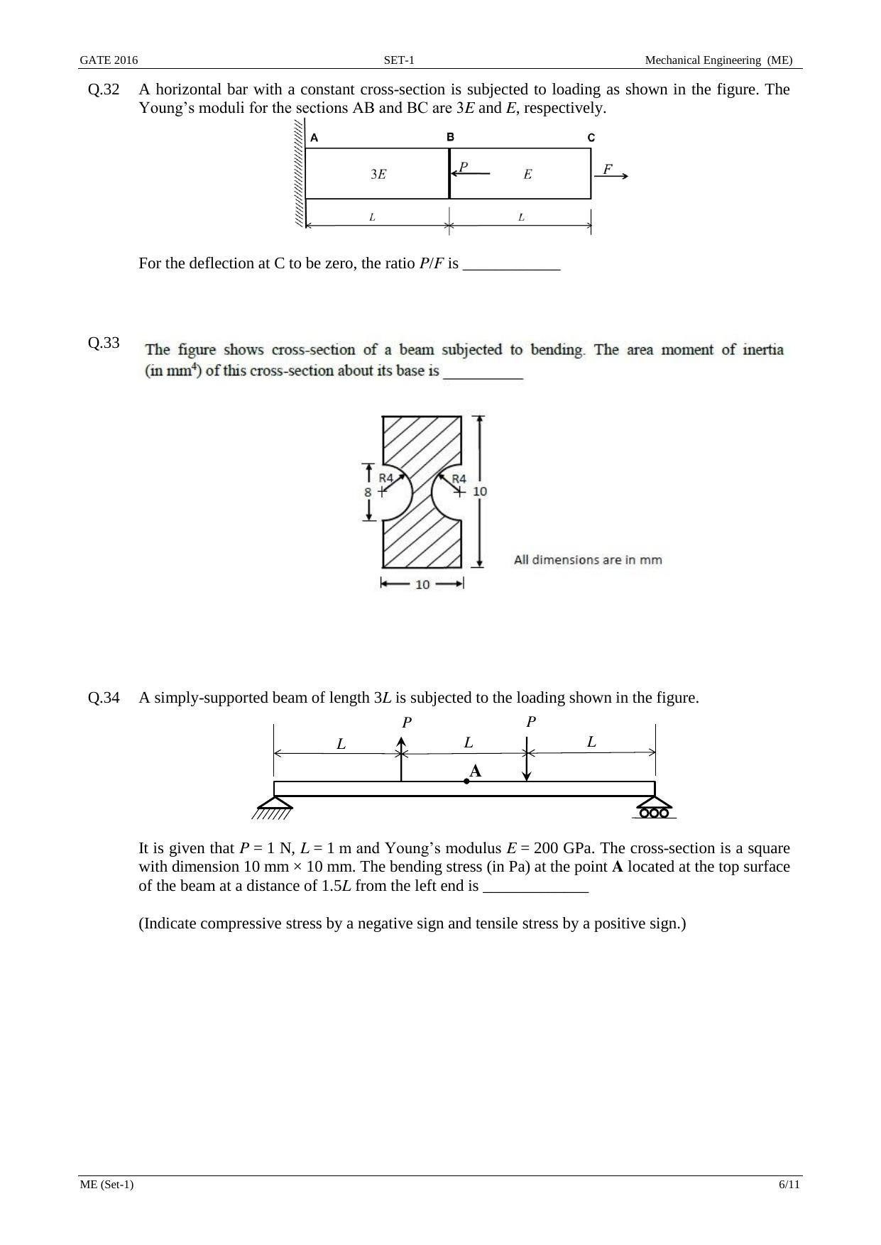 GATE 2016 Mechanical Engineering (ME) Question Paper with Answer Key - Page 8