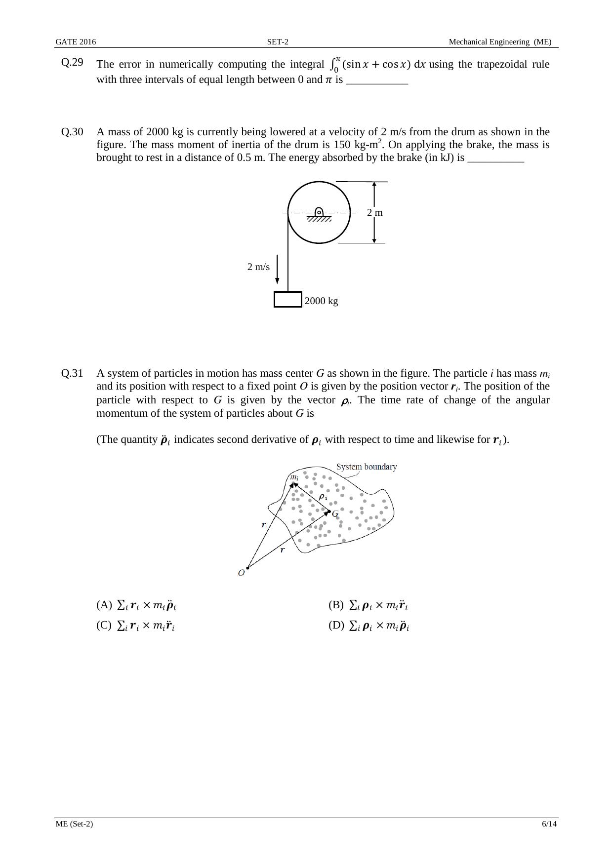 GATE 2016 Mechanical Engineering (ME) Question Paper with Answer Key - Page 24