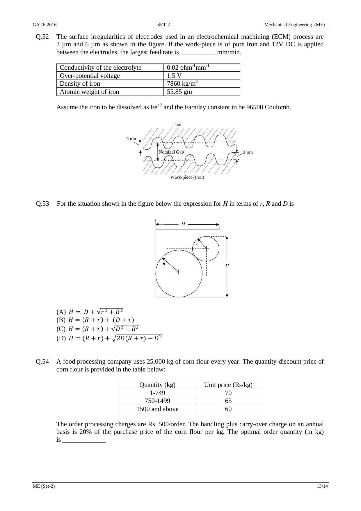 GATE 2016 Mechanical Engineering (ME) Question Paper with Answer Key - Page 31