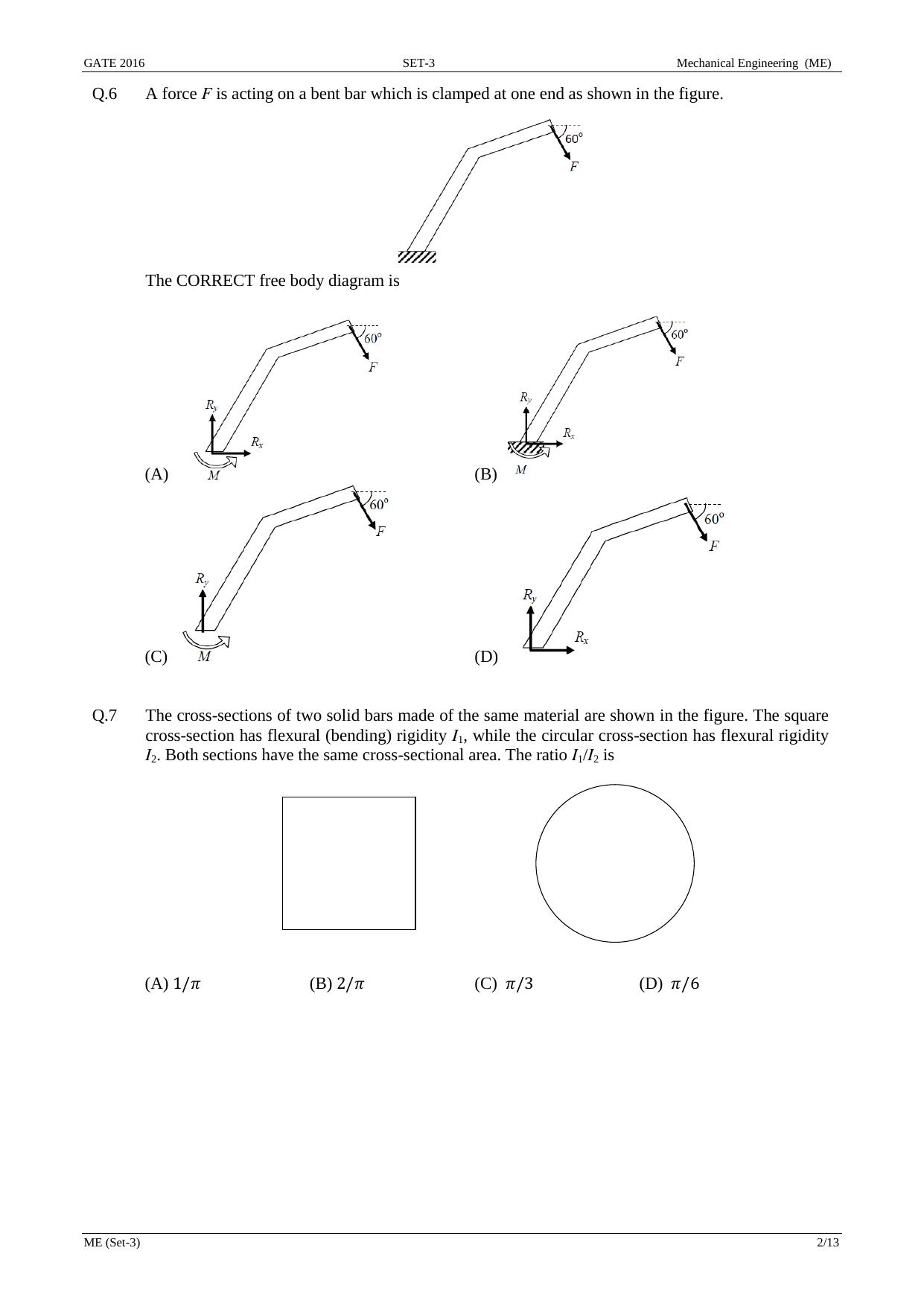 GATE 2016 Mechanical Engineering (ME) Question Paper with Answer Key - Page 39