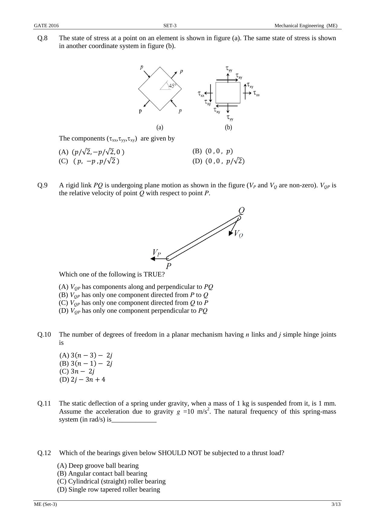 GATE 2016 Mechanical Engineering (ME) Question Paper with Answer Key - Page 40