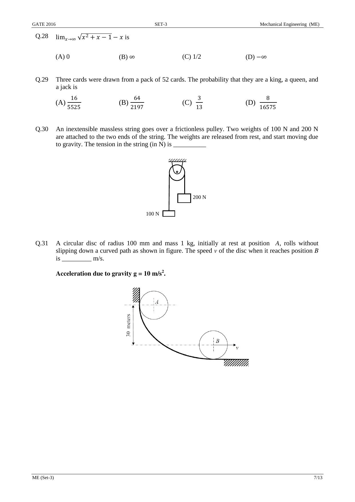 GATE 2016 Mechanical Engineering (ME) Question Paper with Answer Key - Page 44
