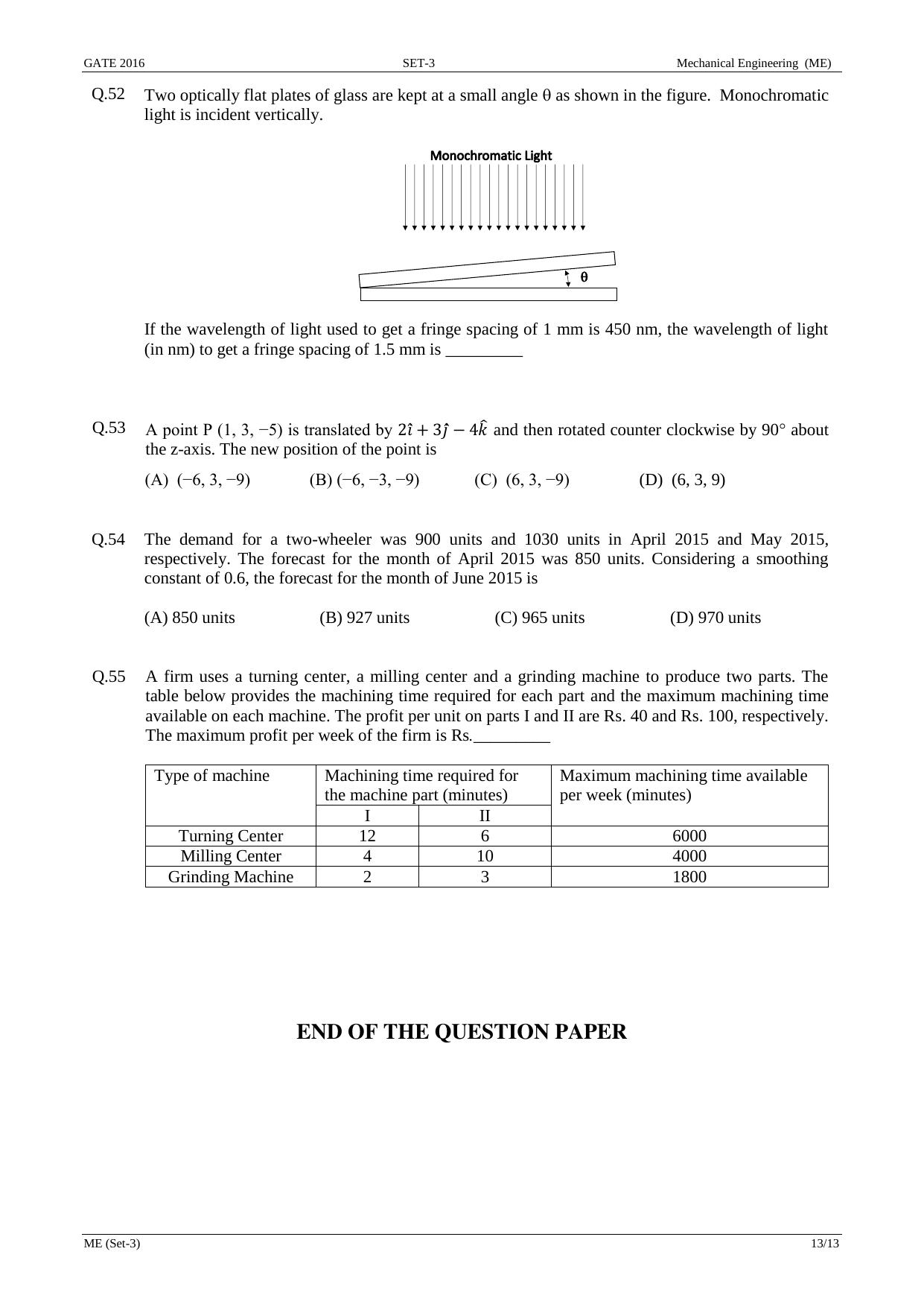 GATE 2016 Mechanical Engineering (ME) Question Paper with Answer Key - Page 50