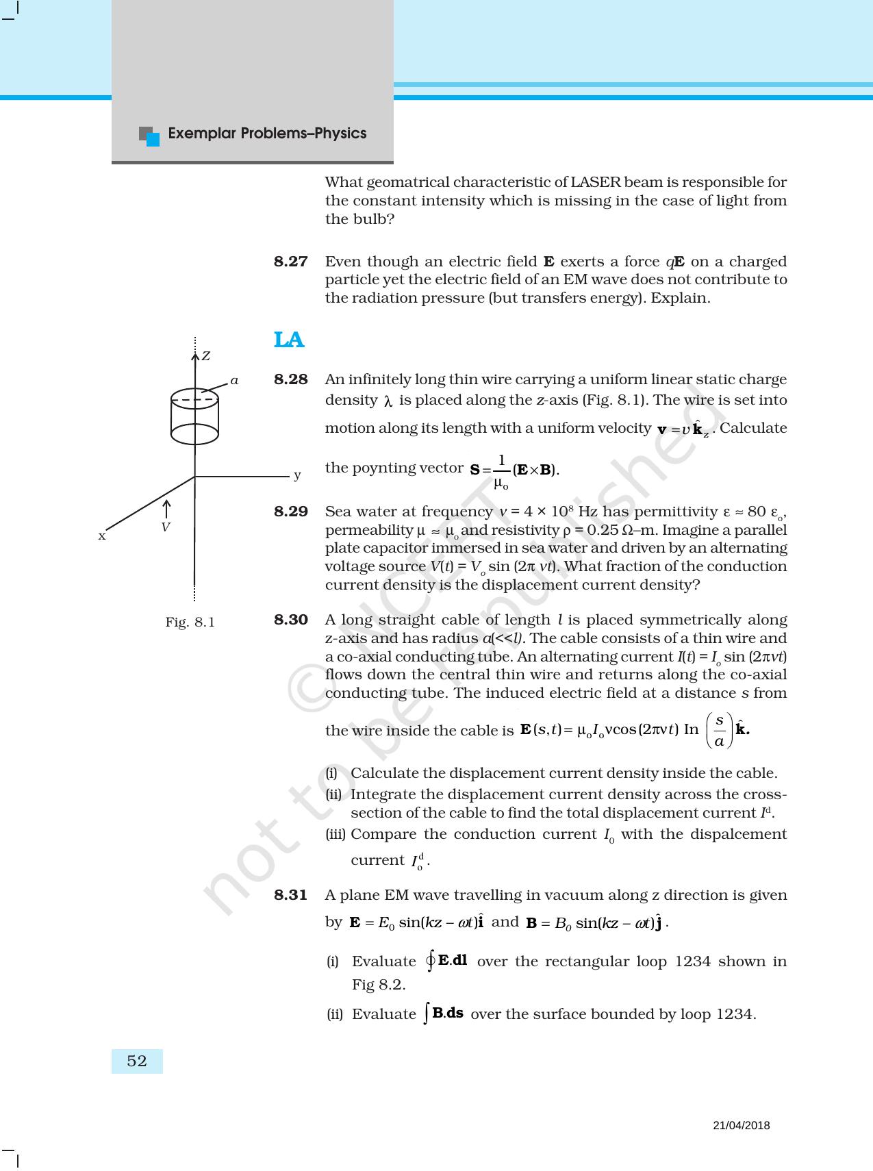 NCERT Exemplar Book for Class 12 Physics: Chapter 8 Electromagnetic Waves - Page 6
