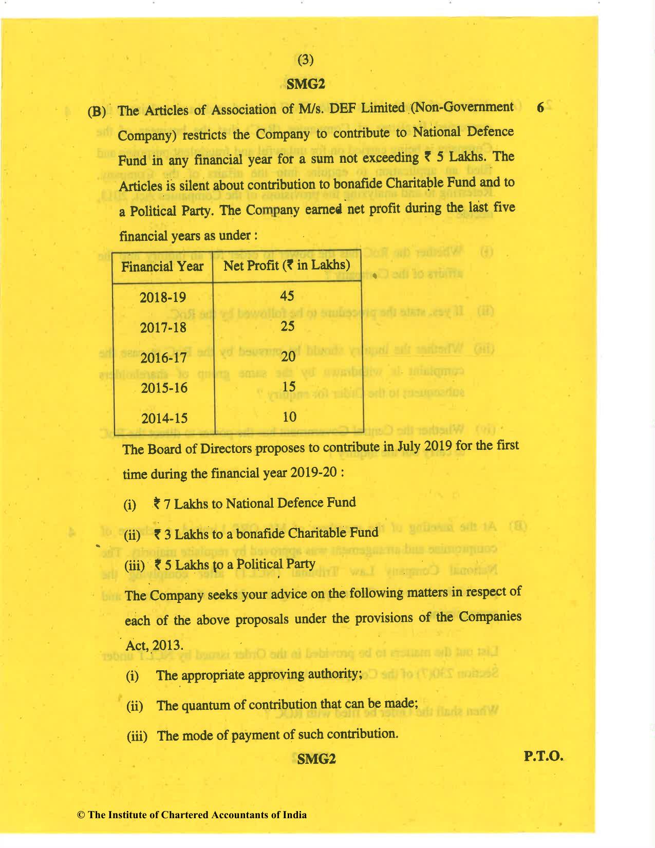 CA Final Nov 2019 Question Paper - Paper 4 – Corporate & Economic Laws - Page 3