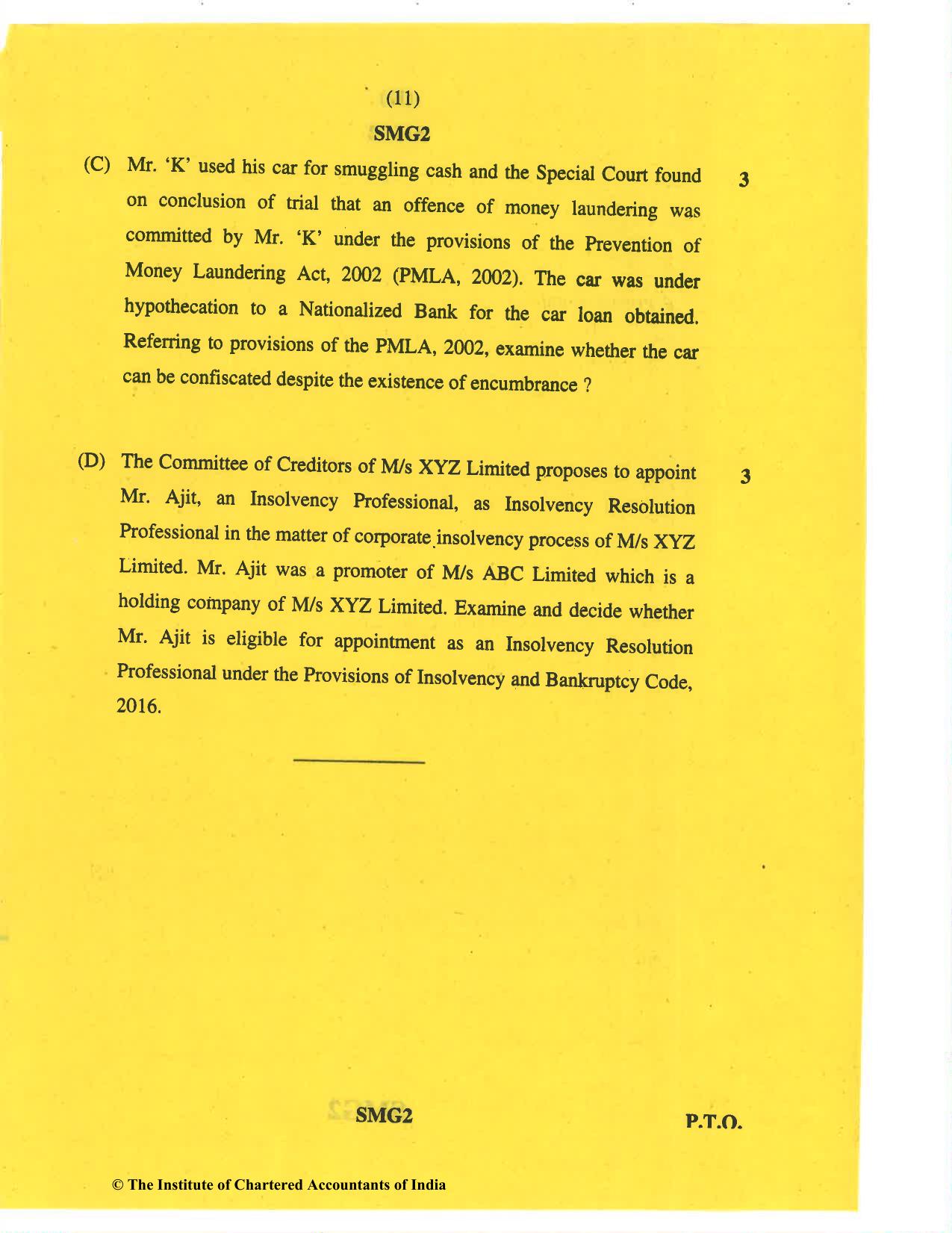 CA Final Nov 2019 Question Paper - Paper 4 – Corporate & Economic Laws - Page 11