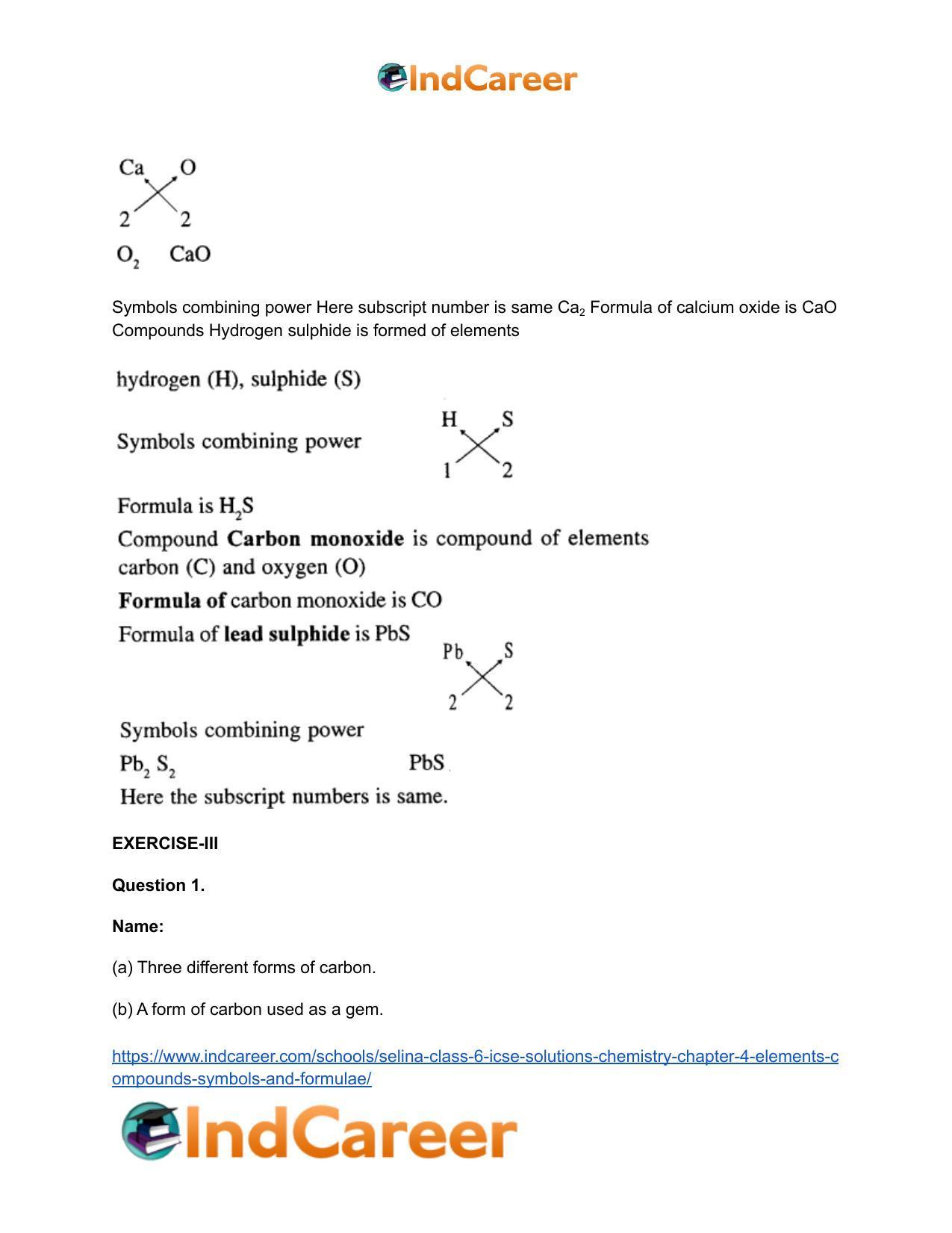 Selina Class 6 ICSE Solutions Chemistry : Chapter 4- Elements, Compounds, Symbols and Formulae - Page 12