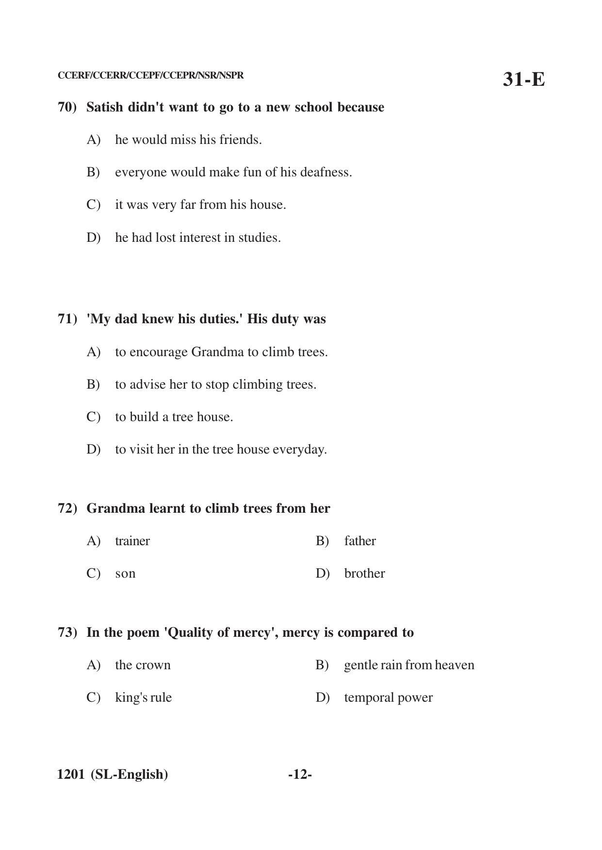 Karnataka SSLC Second Language English Question Paper 2021 - Page 12