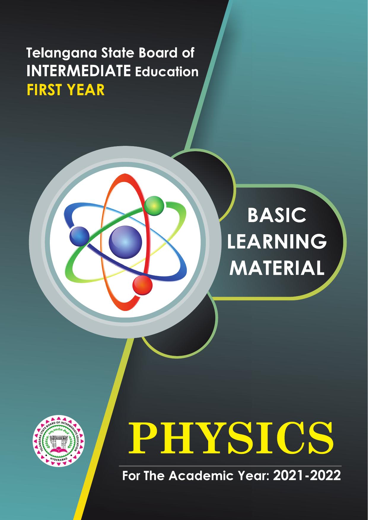 TS SCERT Inter 2nd Year Physics I EM Path 1 (Telugu Medium) Text Book - Page 1