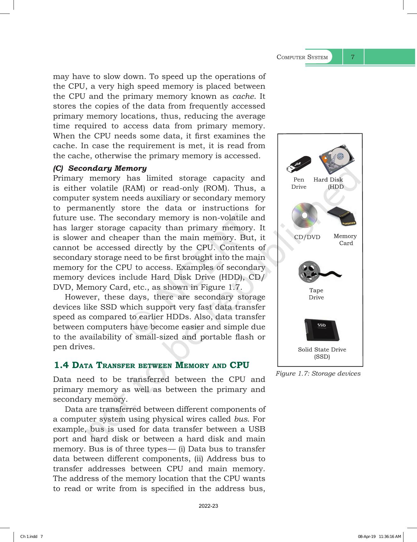NCERT Book for Class 11 Computer Science Chapter 1 Computer System - Page 7