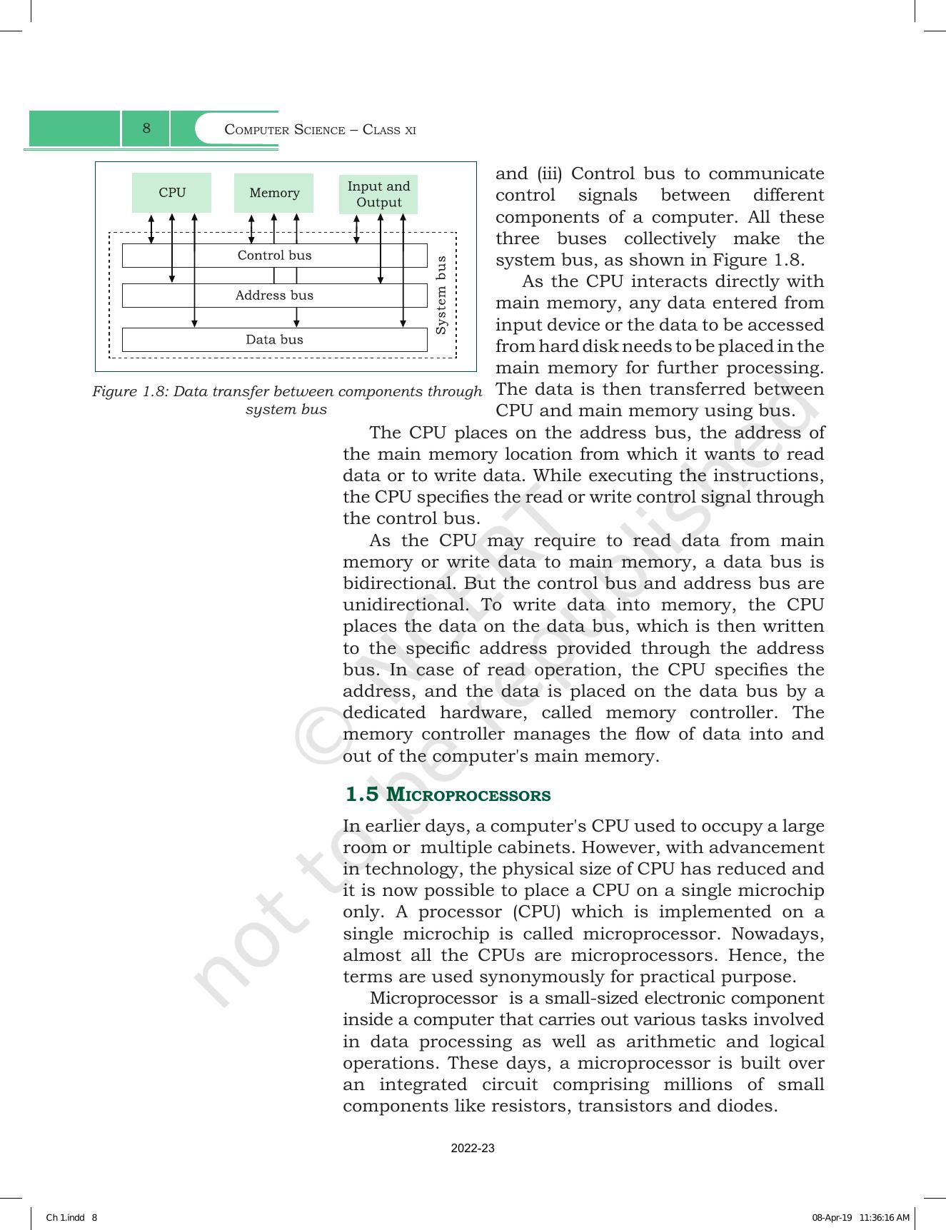 Ncert Book For Class 11 Computer Science Chapter 1 Computer System