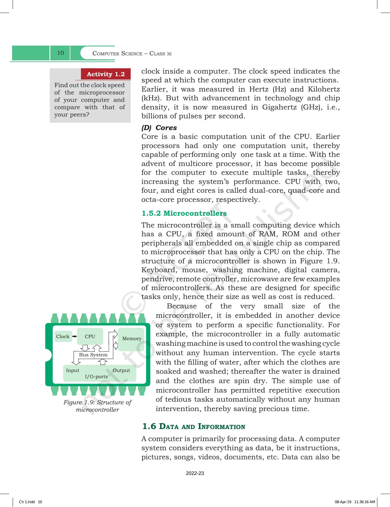 NCERT Book for Class 11 Computer Science Chapter 1 Computer System - Page 10