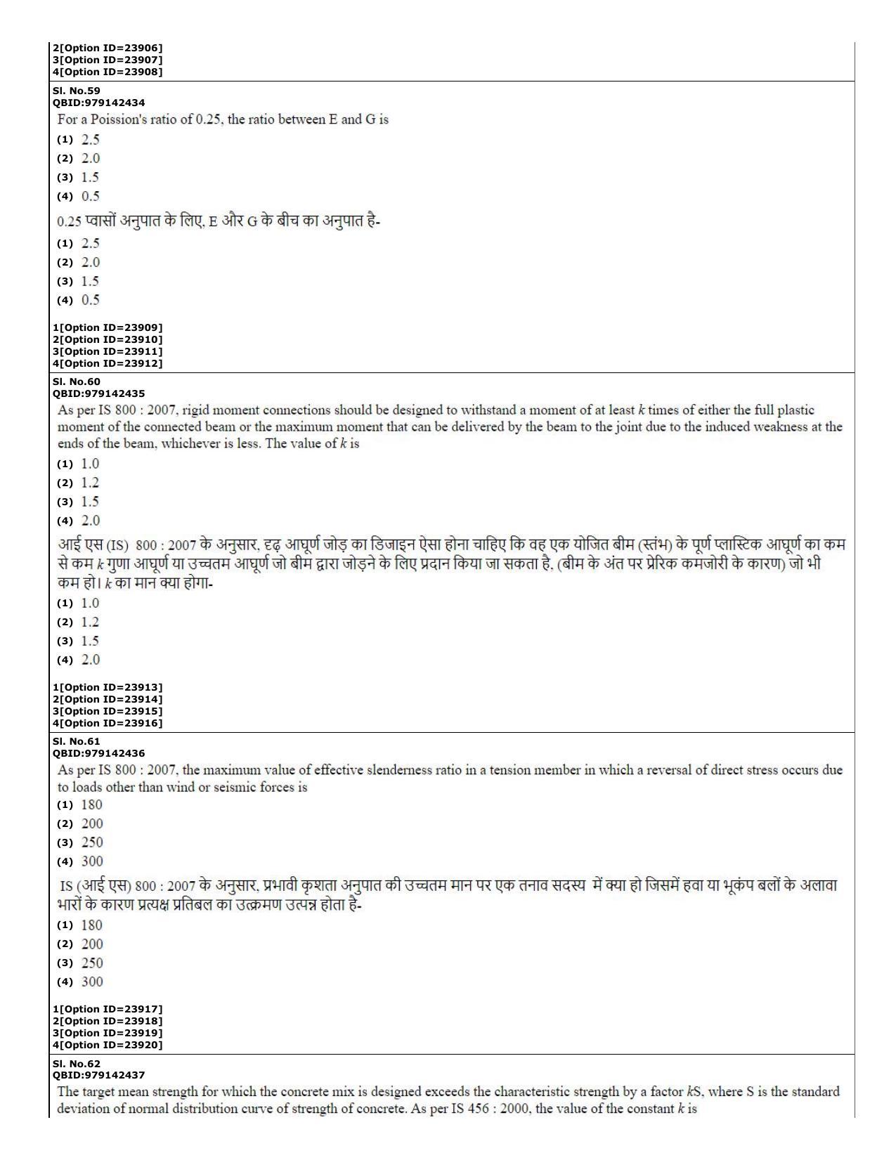 CUET (PG) 2022: PGQP-08 Structural engg (07-09-2022) Question Paper - Page 23